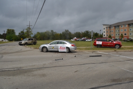 Crash Test 1 - OVerall Scene and Vehicle Positions - Stills