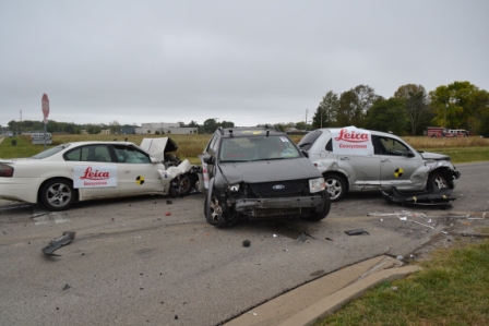 Crash Test 2 - OVerall Scene and Vehicle Positions - Stills