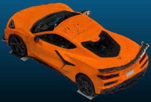 A point cloud model of a 2024 Chevy Corvette