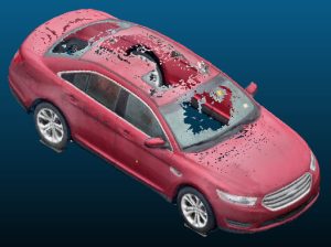A point cloud model of a 2013 Ford Taurus