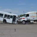 Chevrolet Bus Head On Impact with Volvo Tractor