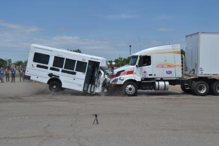 Chevrolet Bus Head On Impact with Volvo Tractor